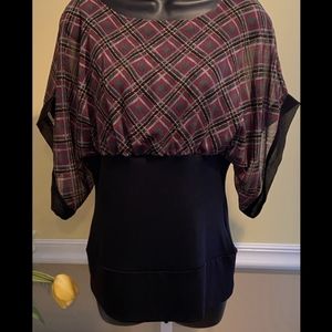 A diva large plaid blouse short sleeve